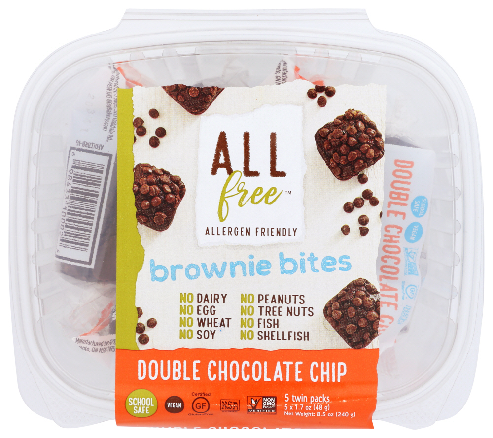 ALLFREE: Double Chocolate Chip Brownie Bites, 8.5 oz